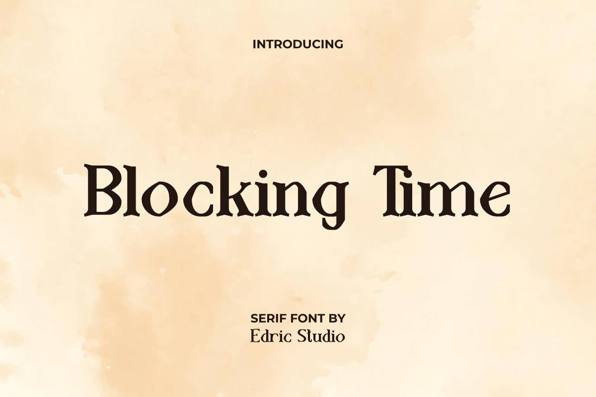 Blocking Time Font Example 1