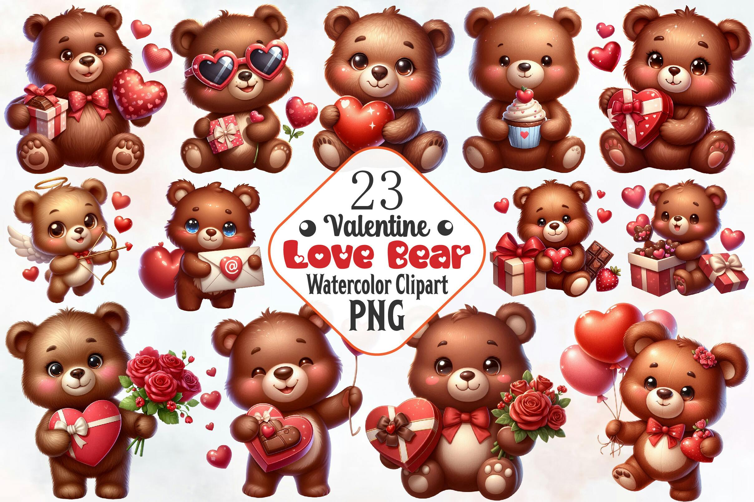 Valentine's Day Love Bear Clipart