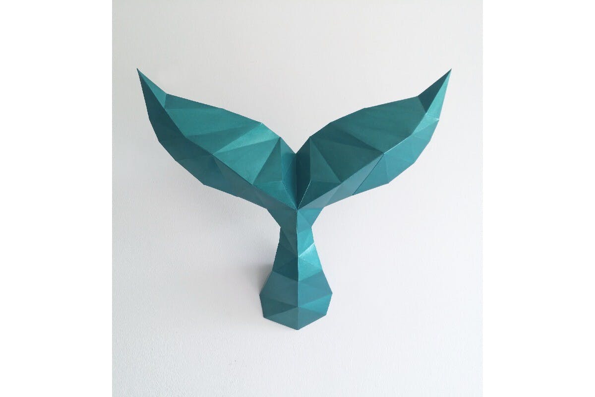 Assembled 3D Papercraft Whale Tail