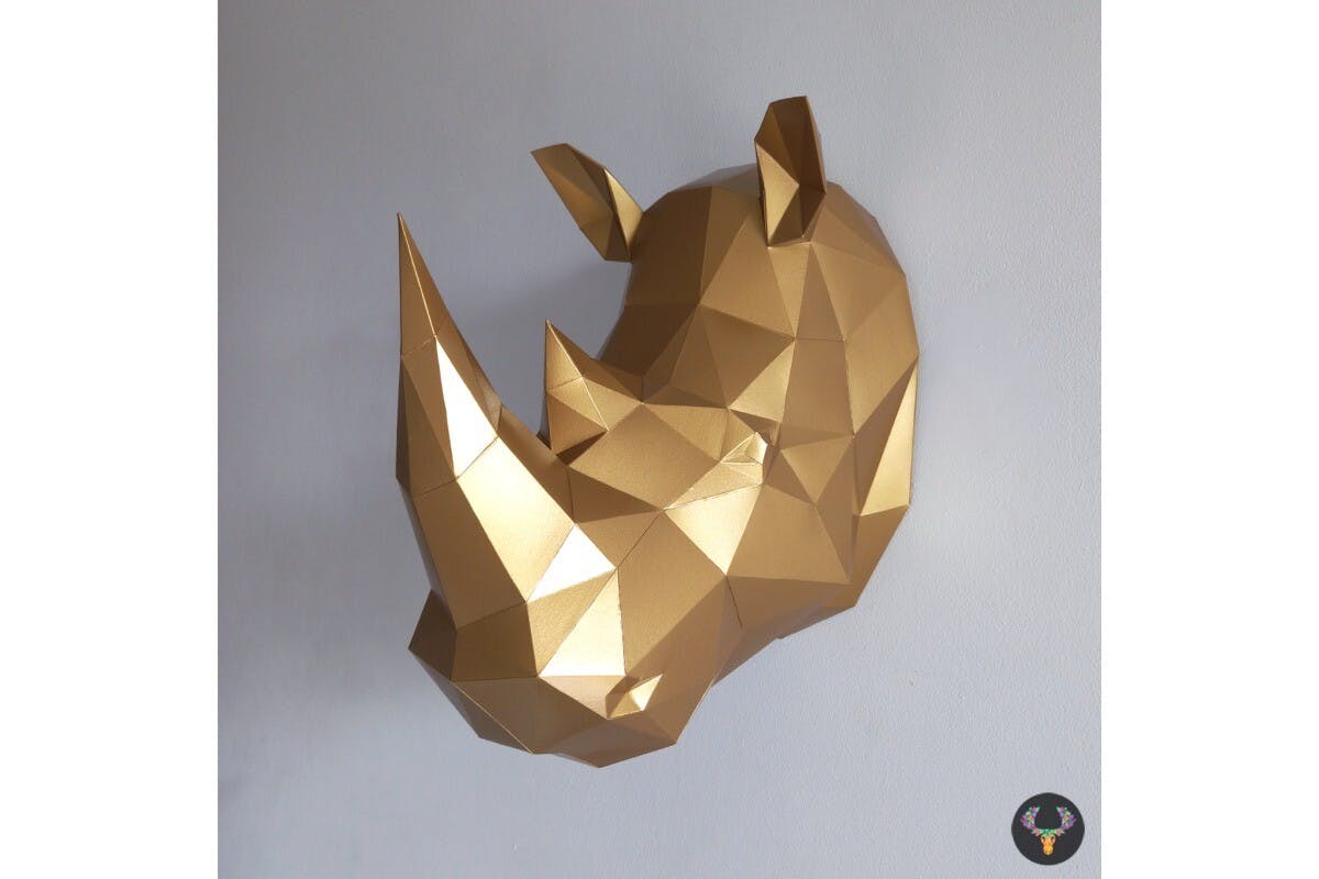 Assembling the 3D Papercraft Rhino Head