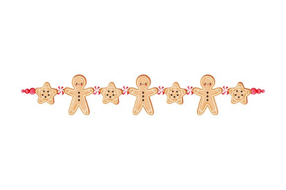 Gingerbread Men and Candies Divider