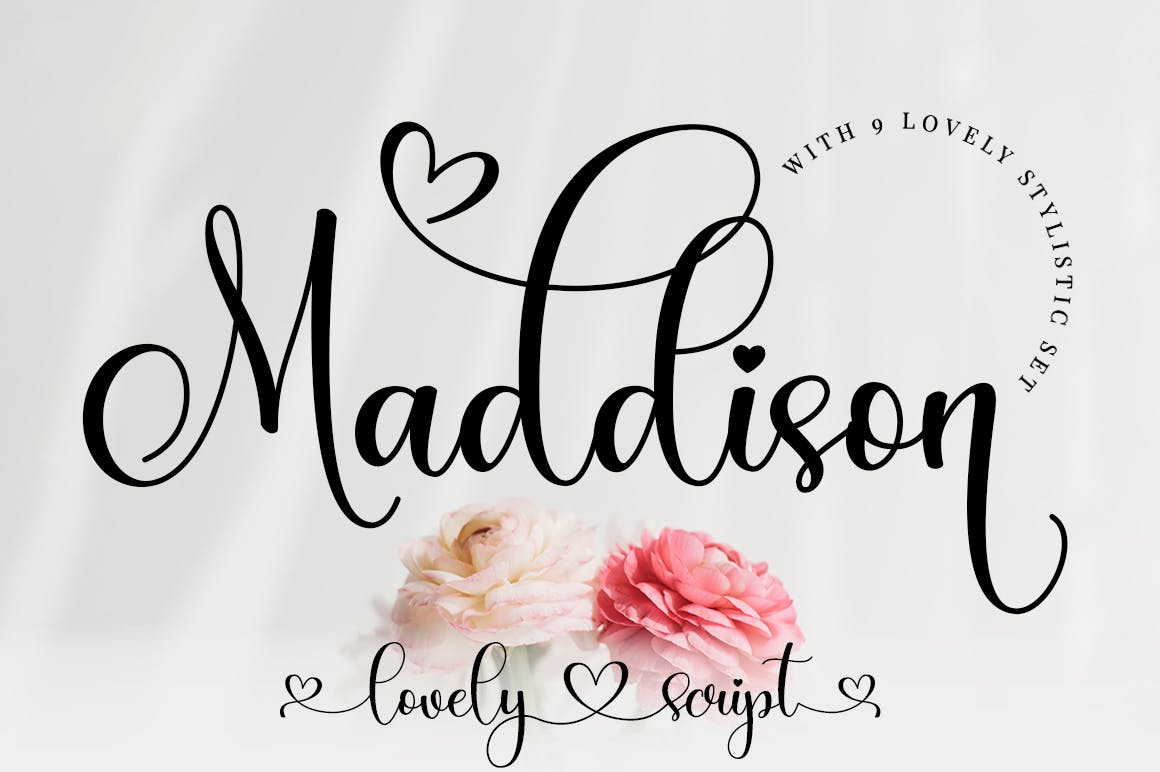 Maddison Calligraphy Typeface Sample