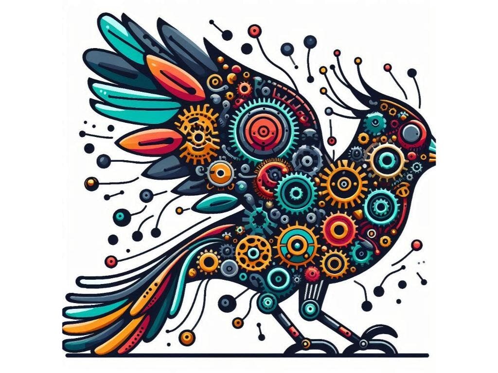 Mechanical Bird Digital Art