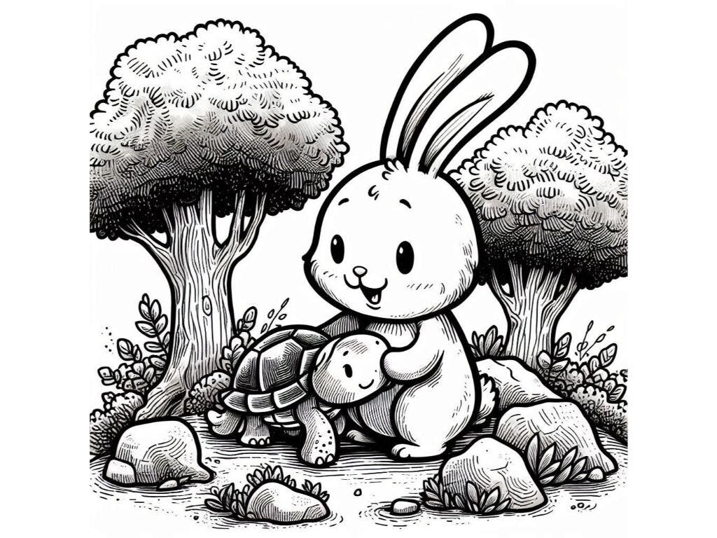 Rabbit and Tu Ink Illustration