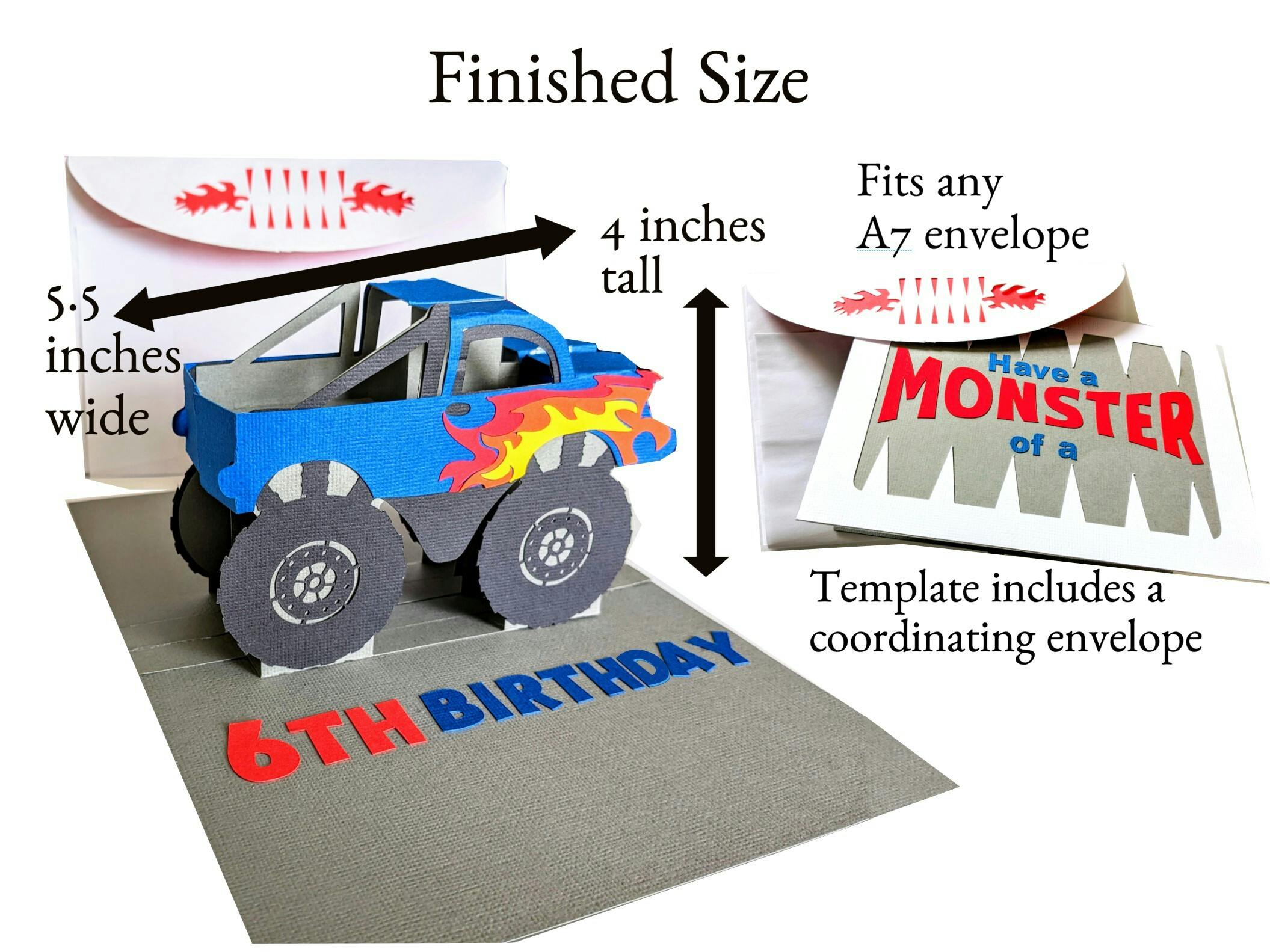 Monster Truck Pop-Up Card Assembly