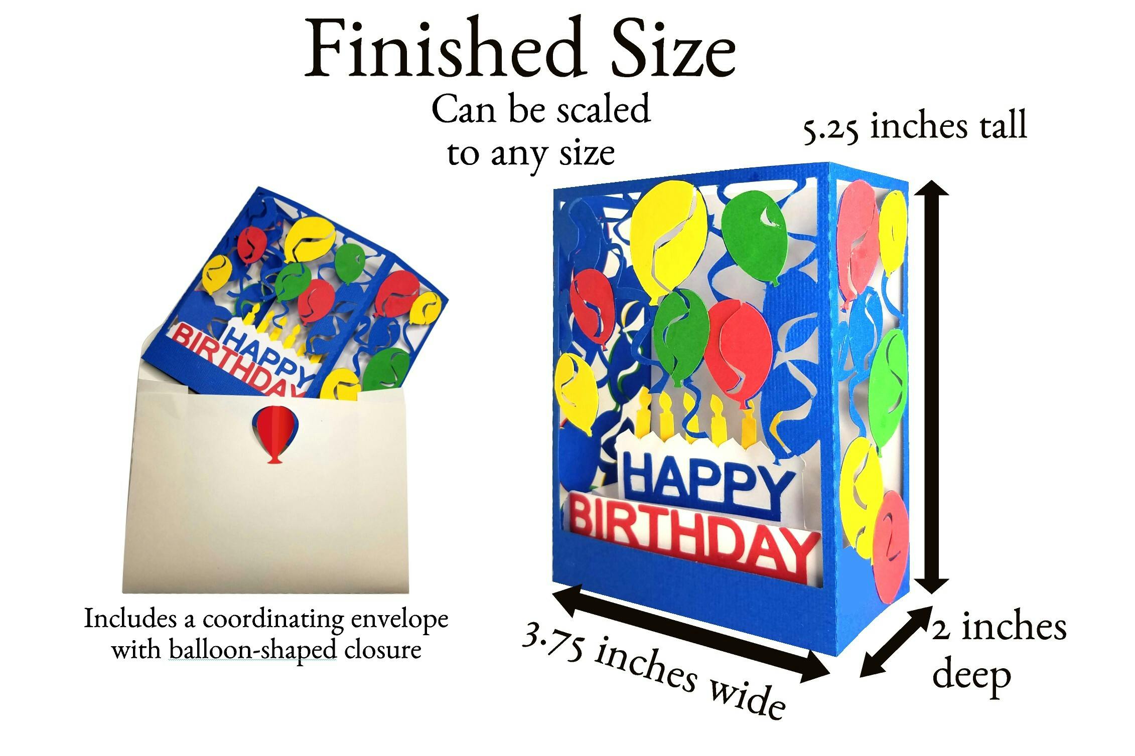 Birthday Balloons Shadow Box Card