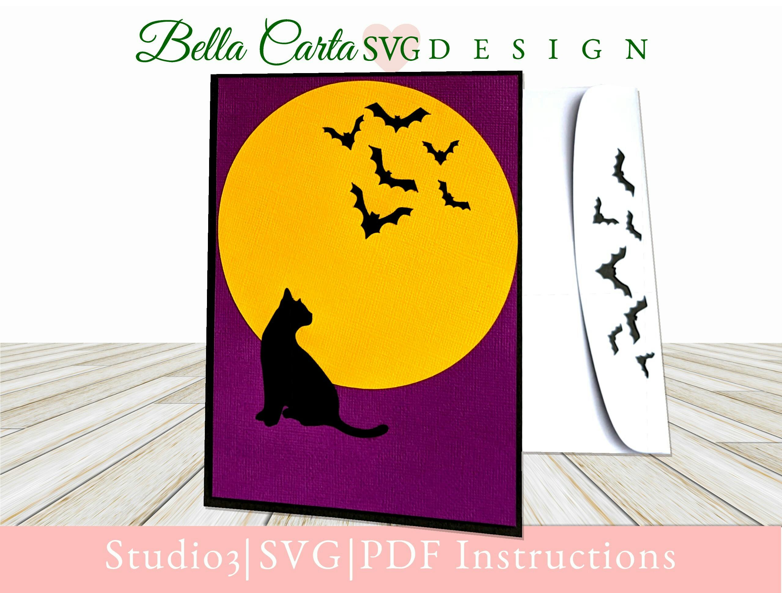 Bats, Cat and Moon Pop-Up Card