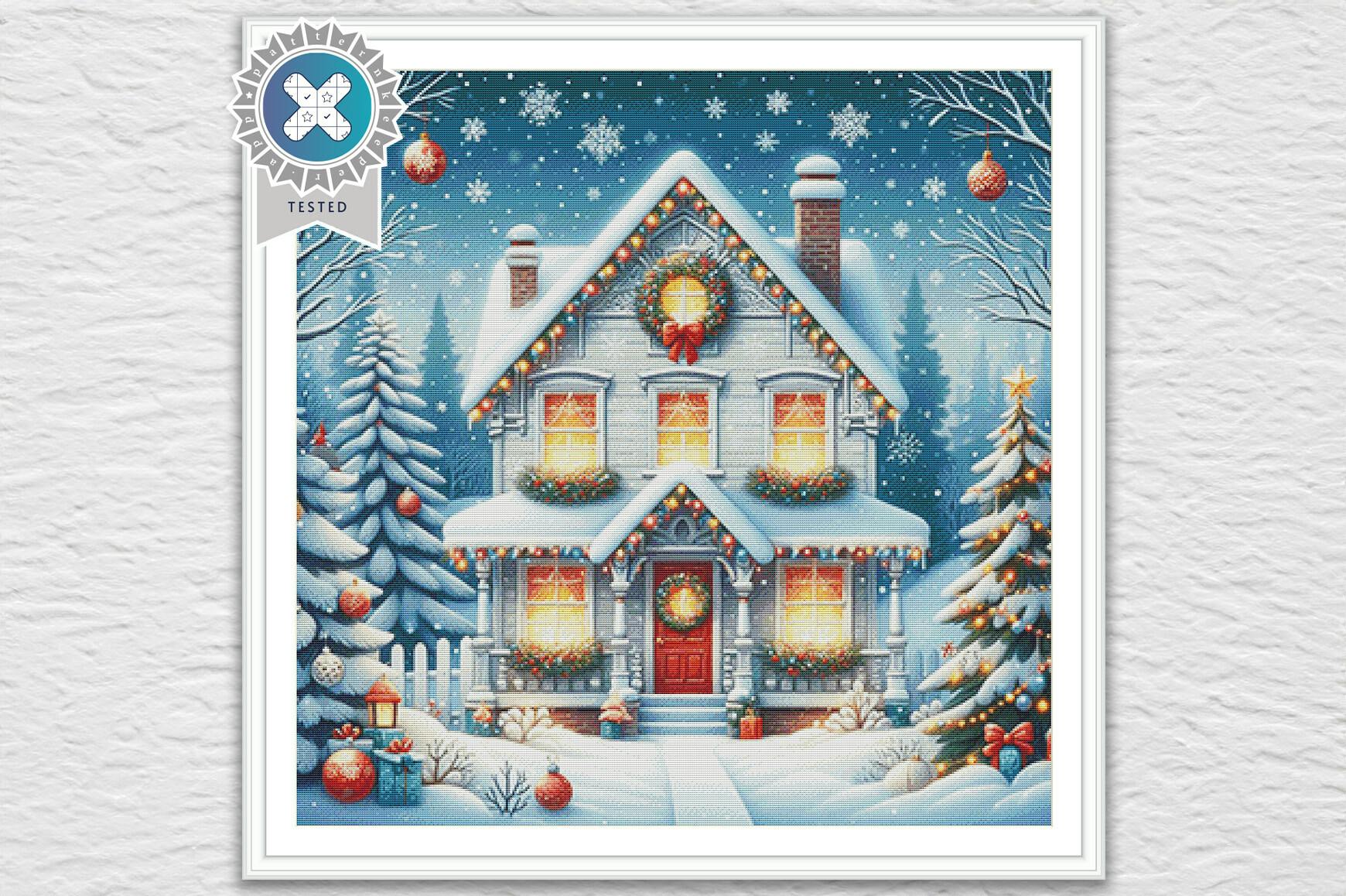 Winter House Cross Stitch Pattern