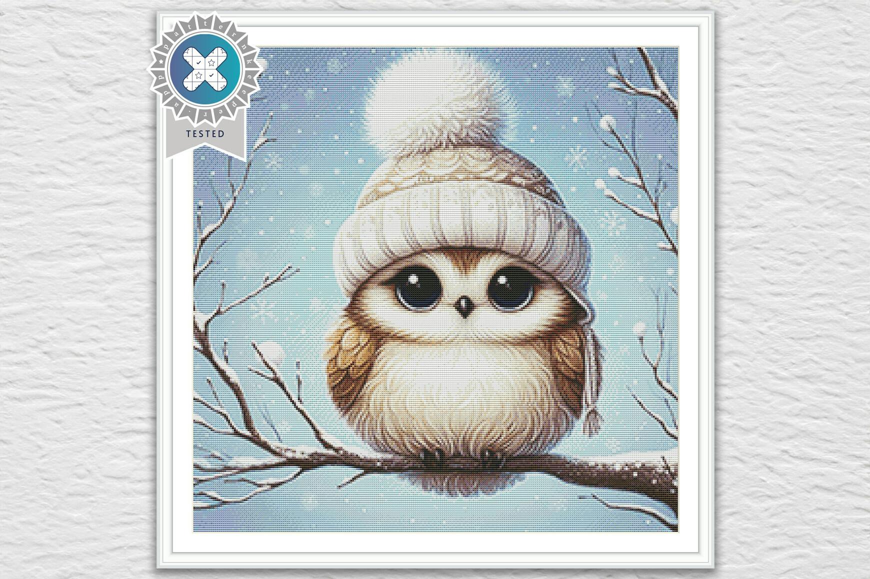 Cute Owl Winter Cross Stitch Pattern