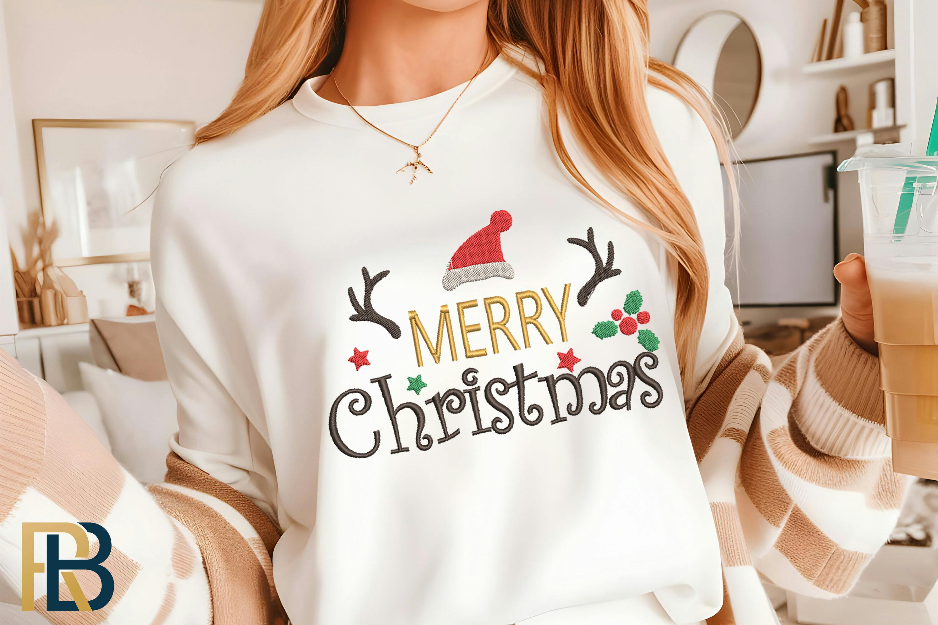 Merry Christmas Embroidery Design