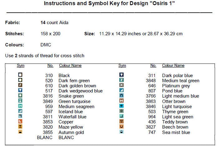 Osiris Cross Stitch Close-up