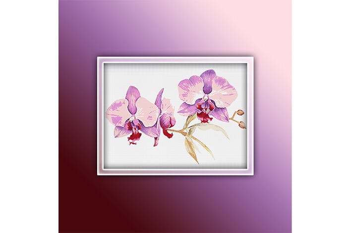 Orchid 3 Cross Stitch Pattern Preview