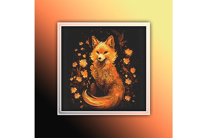 Orange Fox Cross Stitch