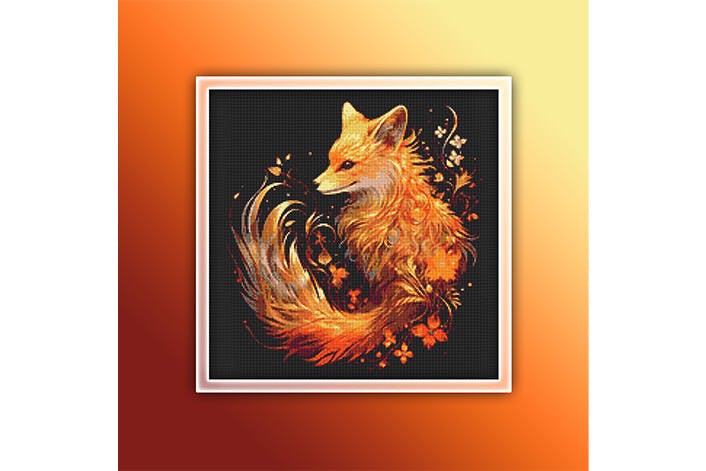 Orange Fox Cross Stitch Pattern