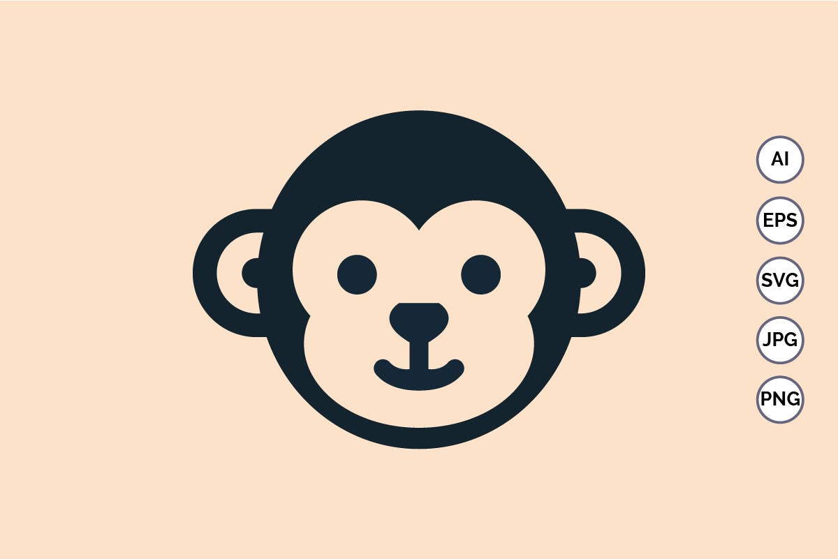 Cute Monkey Logo Design