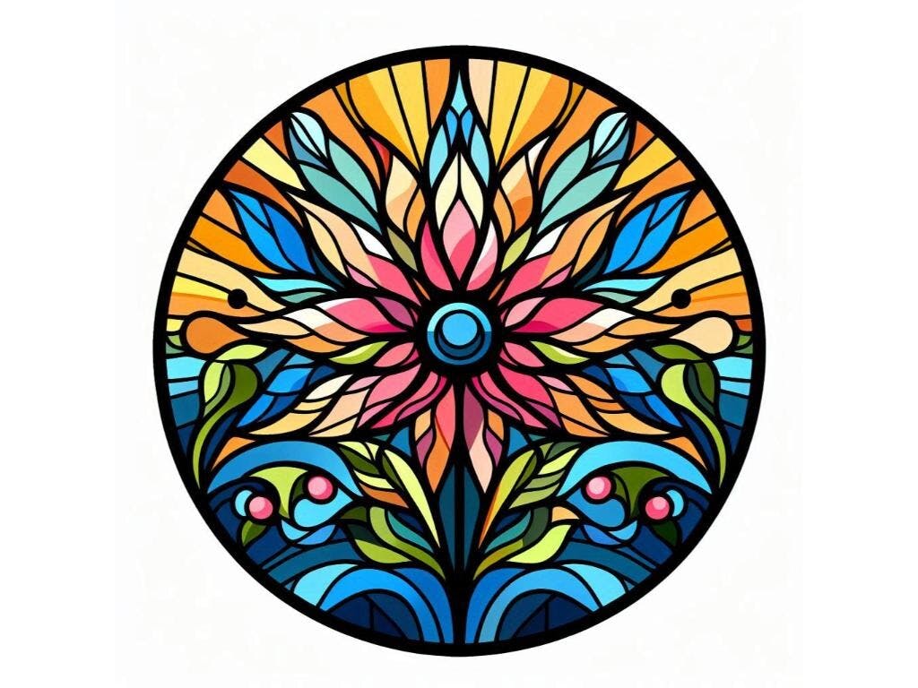 Stained Glass Floral Design 1