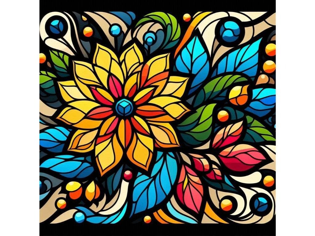 Stained Glass Floral Design 2