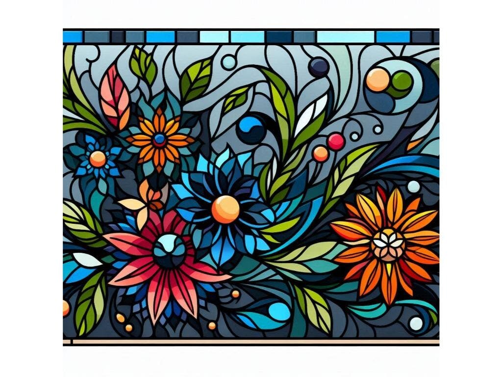 Stained Glass Floral Design 3