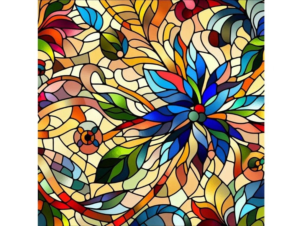 Stained Glass Floral Design 4