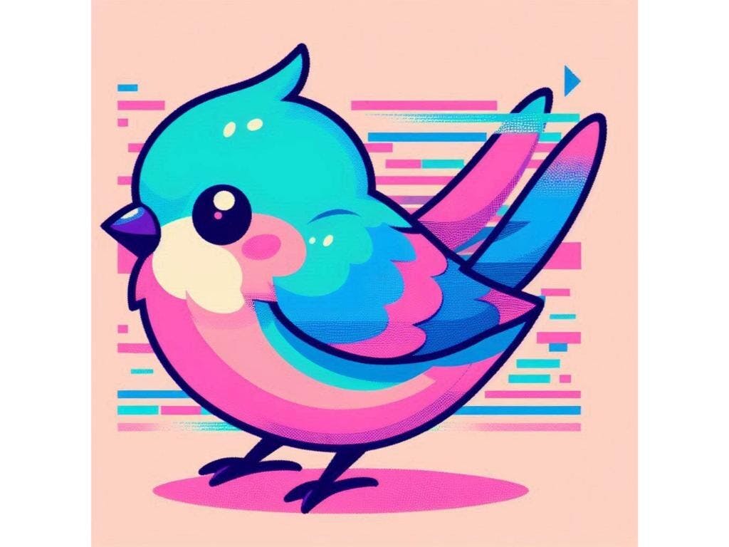 Vaporwave-Inspired Bird 1