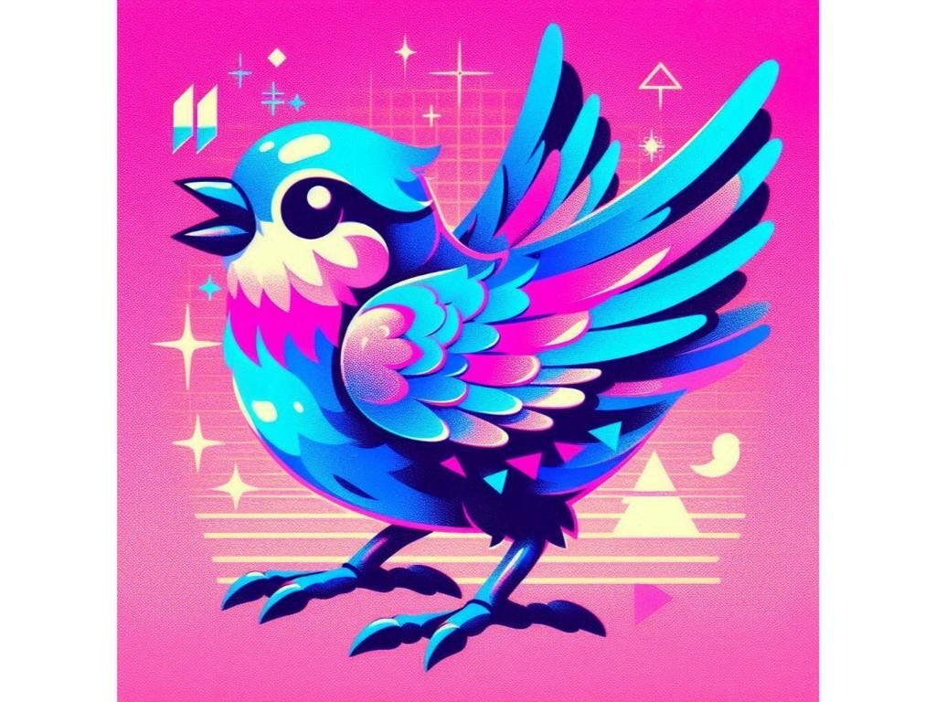 Vaporwave-Inspired Bird 2