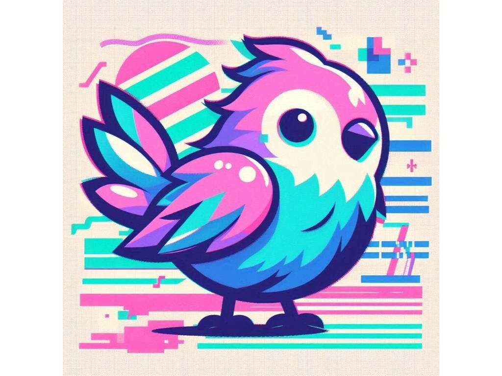 Vaporwave-Inspired Bird 3