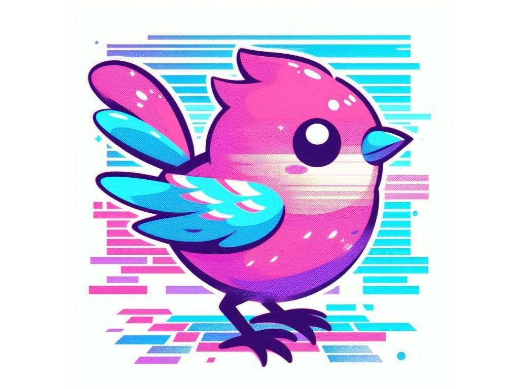 Vaporwave-Inspired Bird 4