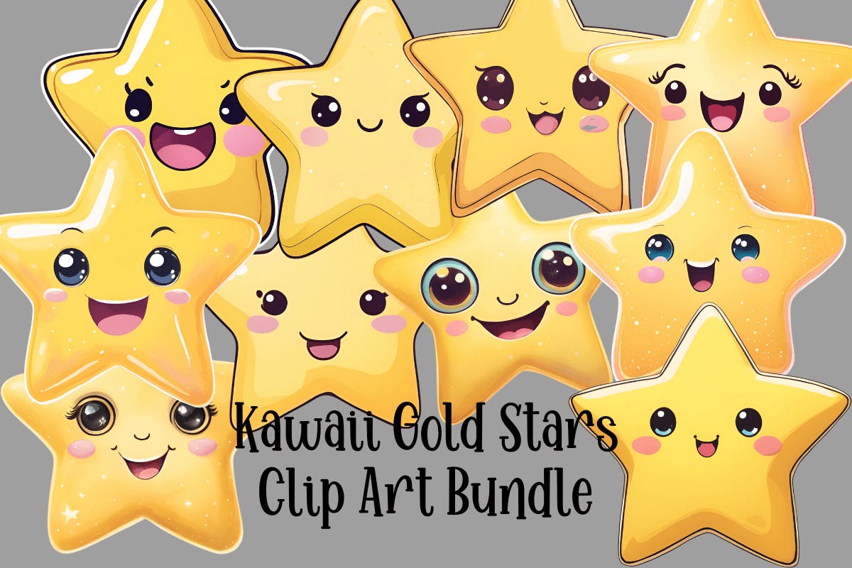 Kawaii Gold Stars 1