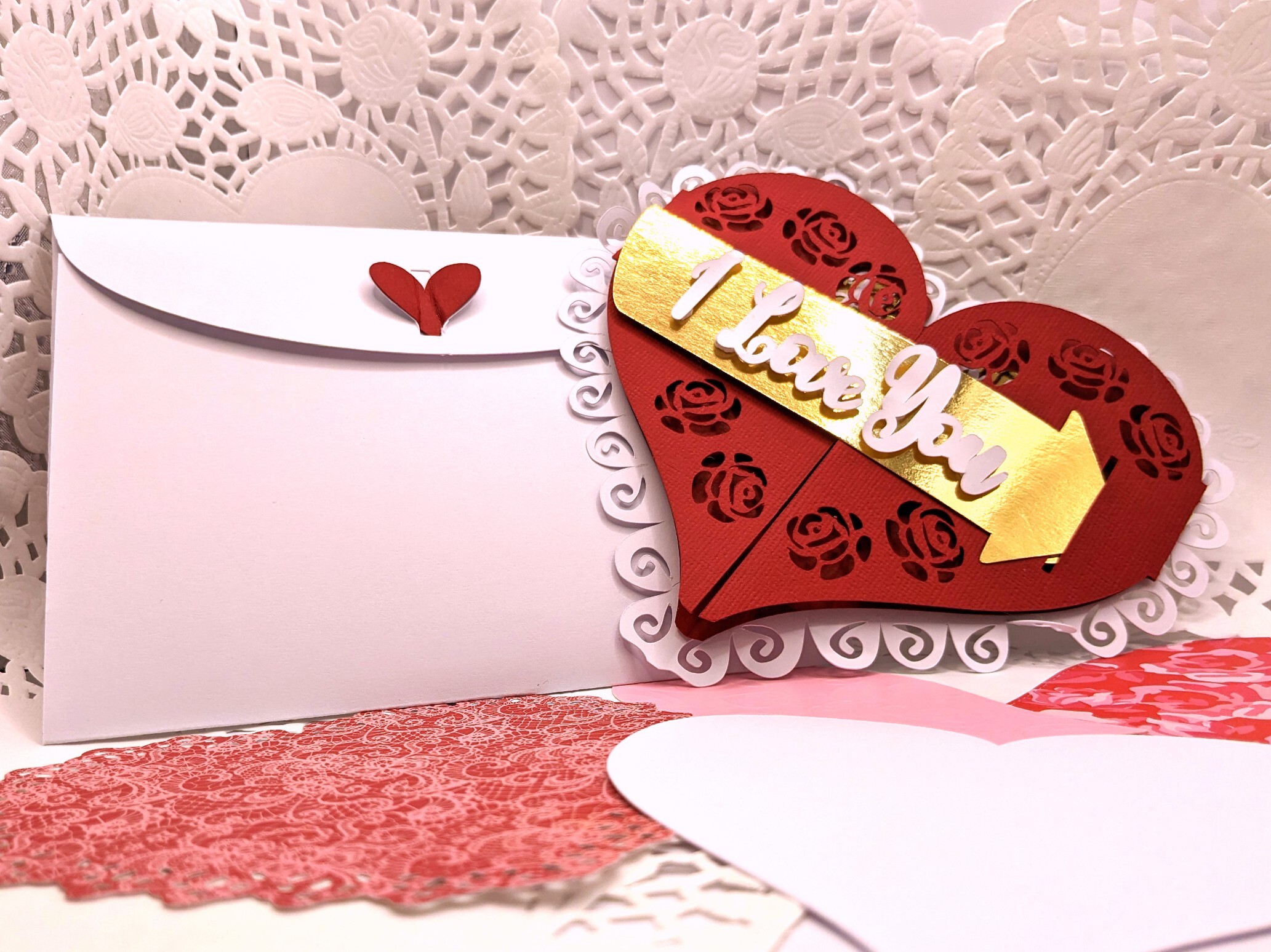 Valentine Heart Gatefold Card Valentine's Day 3D SVG Crafts