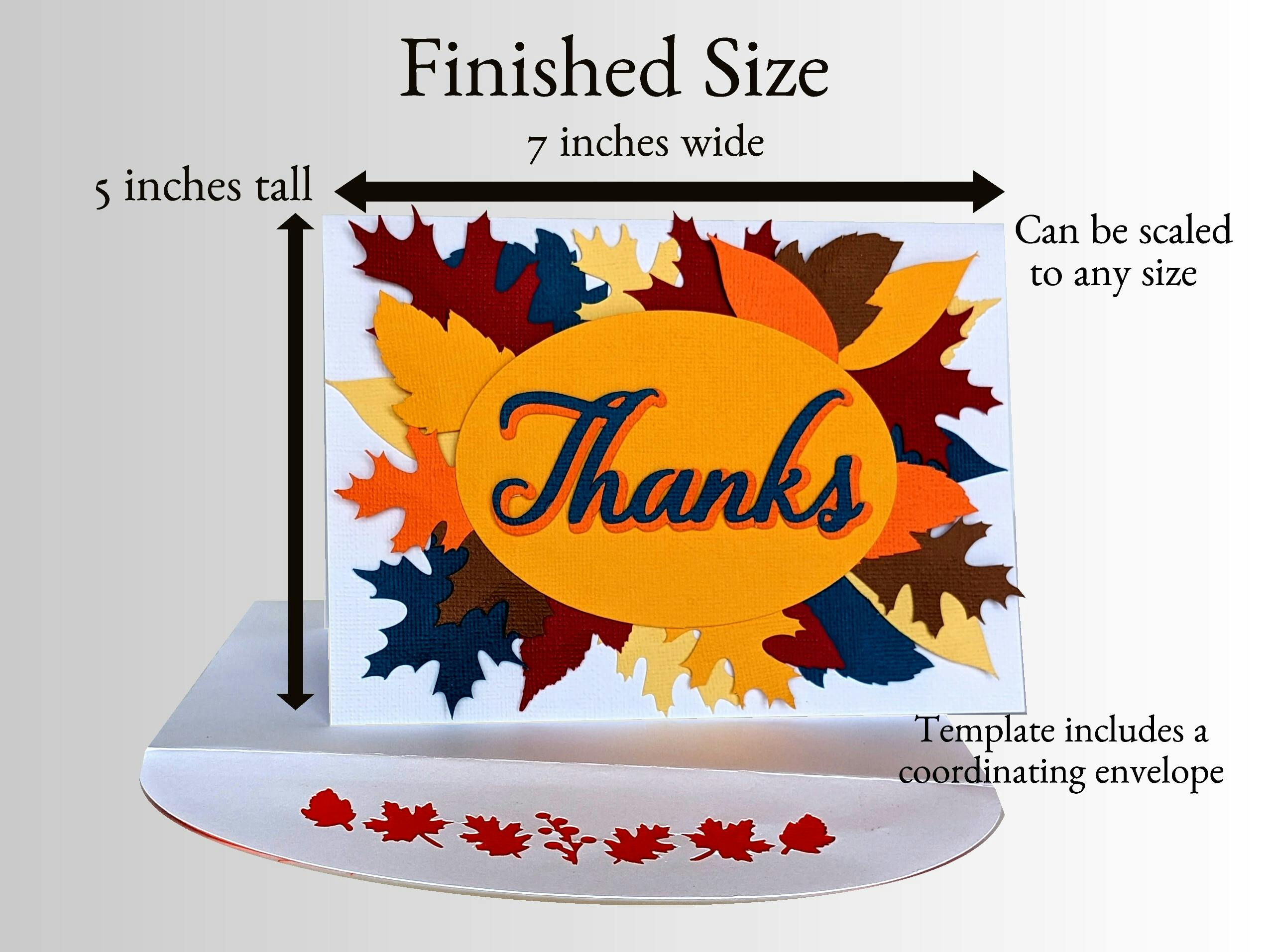 Finished Fall Leaves Thank You Card