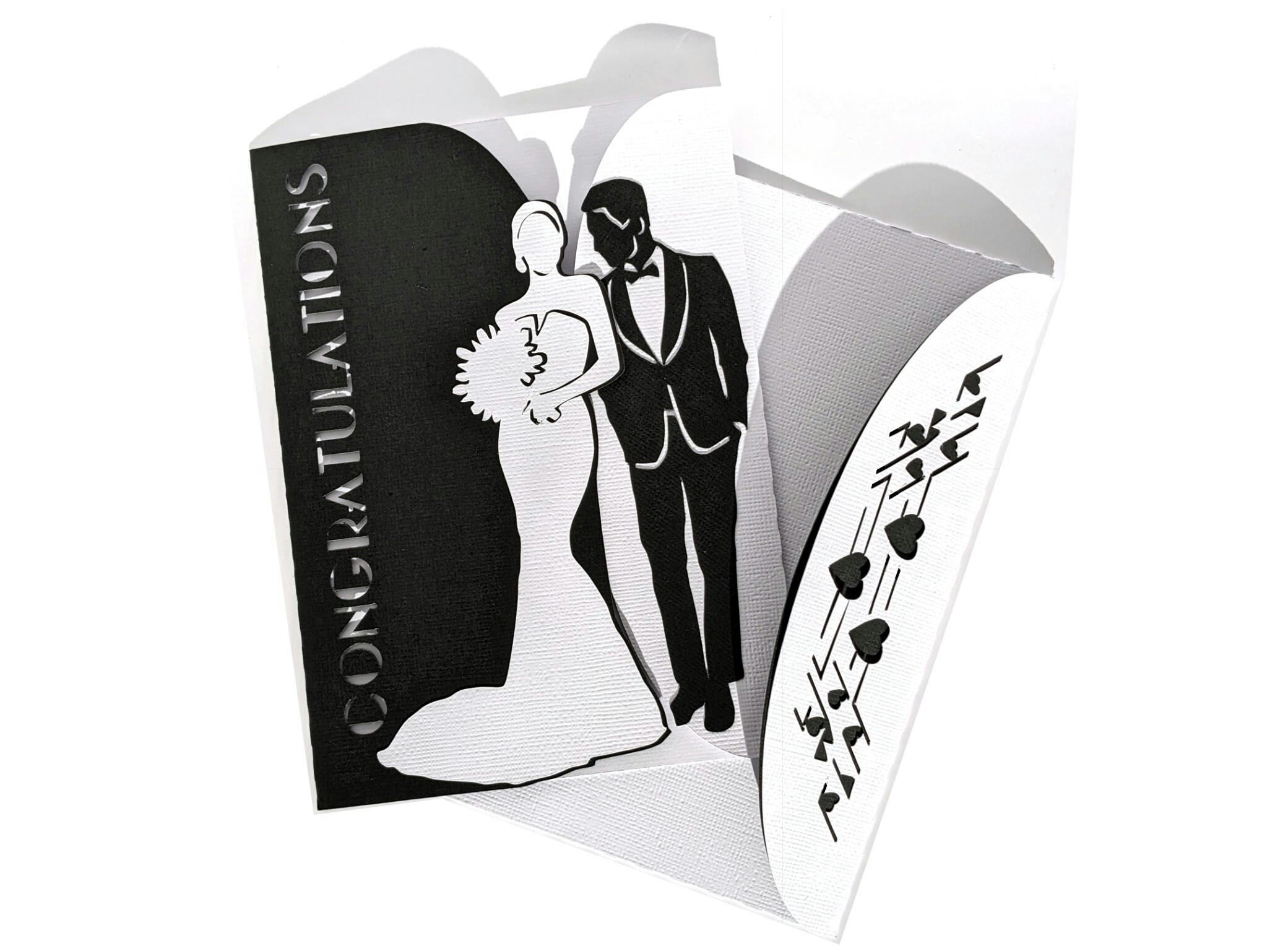 Elegant Wedding Card from 3D SVG Craft