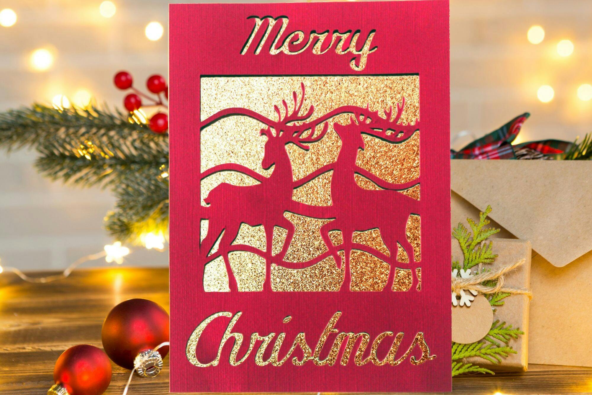 Layered Reindeer Card