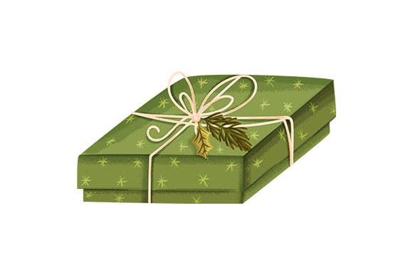 Green Wrapped Present SVG