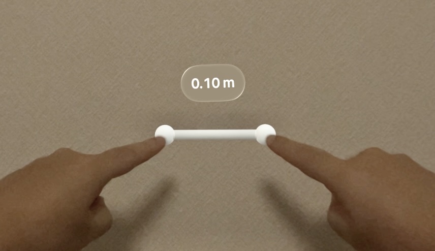 [visionOS, ARKit] Tape measure app by hand tracking [Sample code]