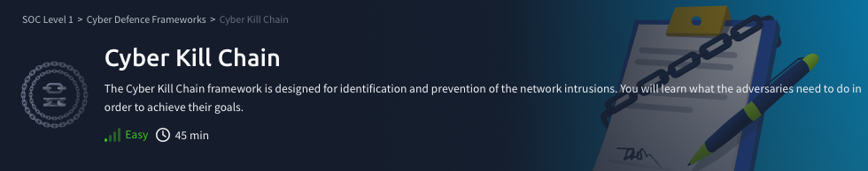 Cyber Defense Frameworks: Cyber Kill Chain (TryHackMe)