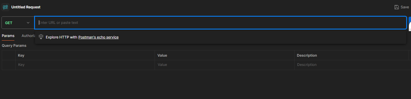 Postman interface showing where to paste the URL