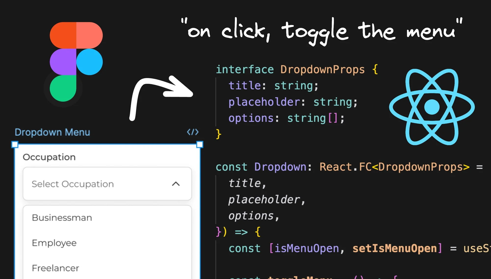 Turn a Figma Dropdown Design Into Working React Code in 1 Minute