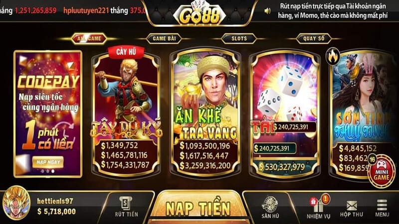 Khám phá phương pháp nạp tiền vào account Go88 dễ dàng