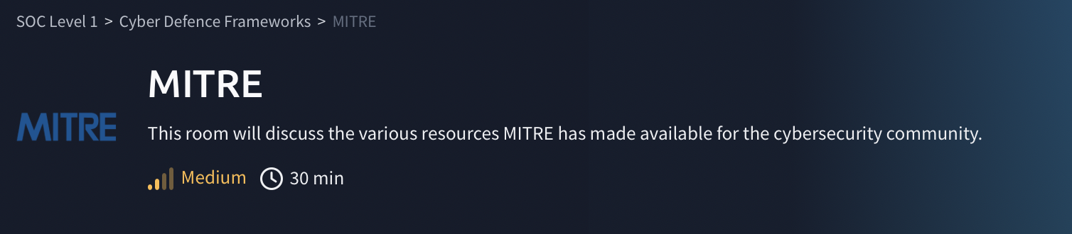 Cyber Defence Frameworks: MITRE (TryHackMe)