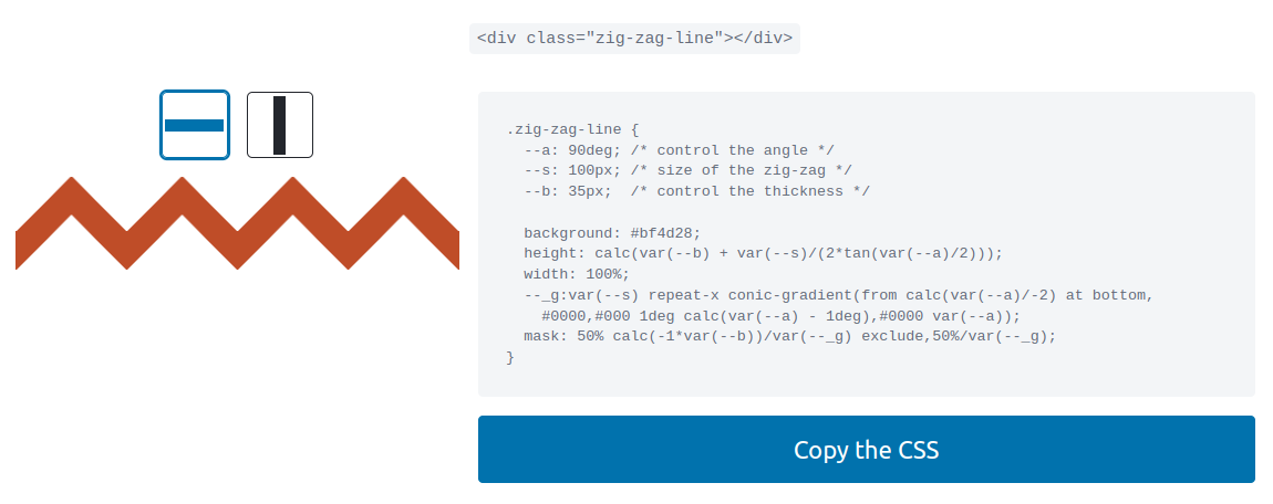 Zig-Zag shape from css-shape.com