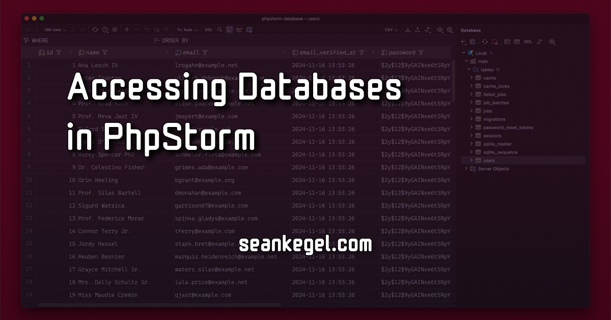 Accessing Databases in PhpStorm