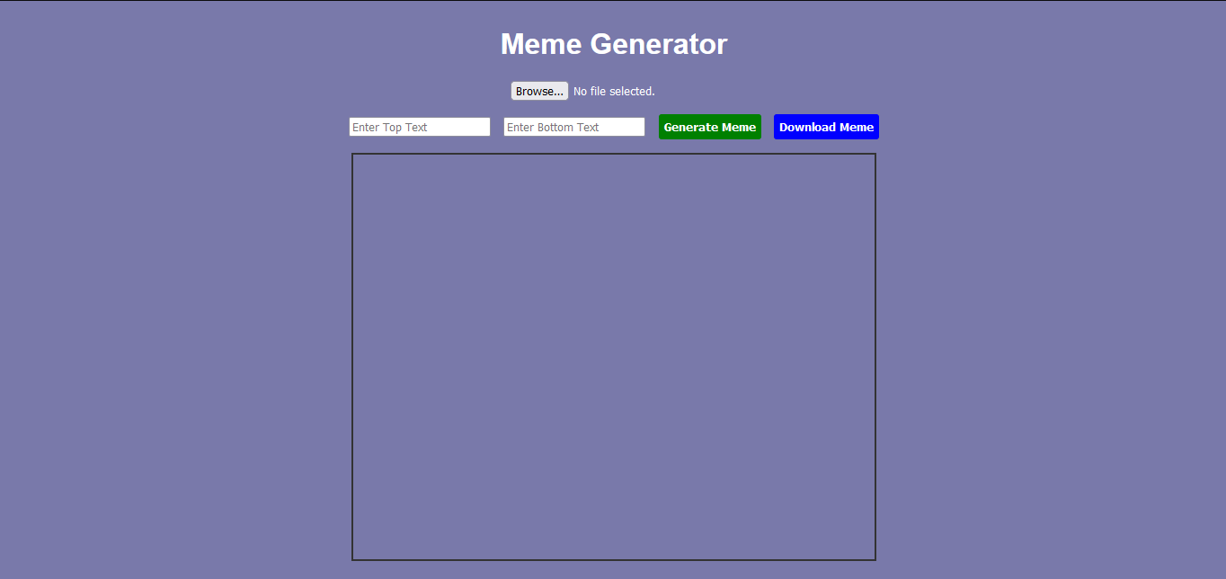 meme generator page on the browser