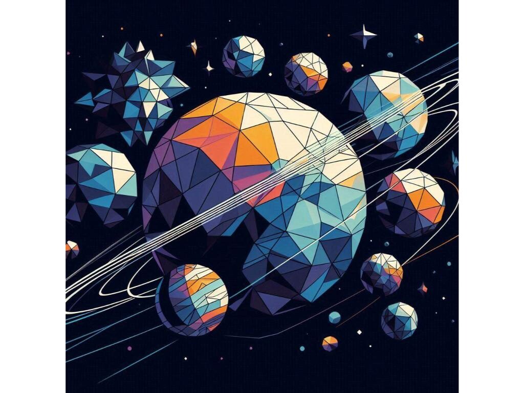 Planets Illustrated in Cubist Style, Wit Free