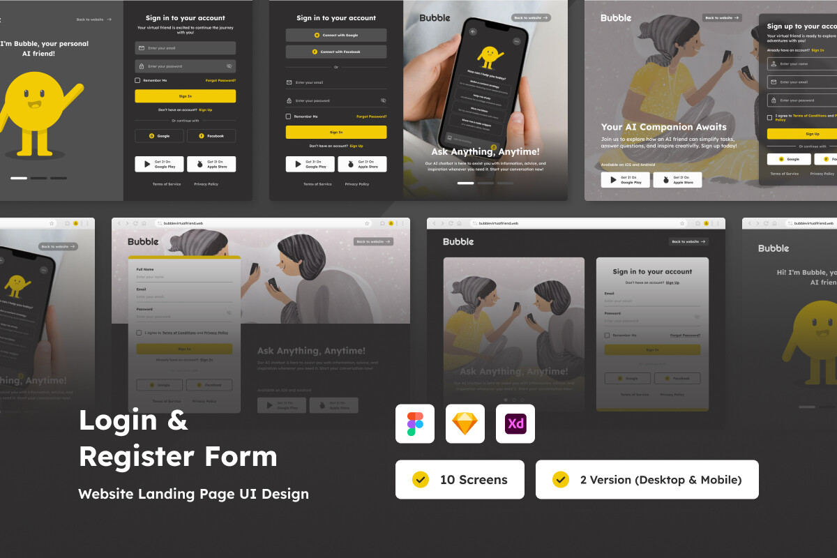 Responsive Login & Register Form Page Free