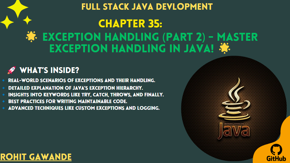 🌟 Chapter 35: Exception Handling (Part 2) - Master Exception Handling in Java! 🌟