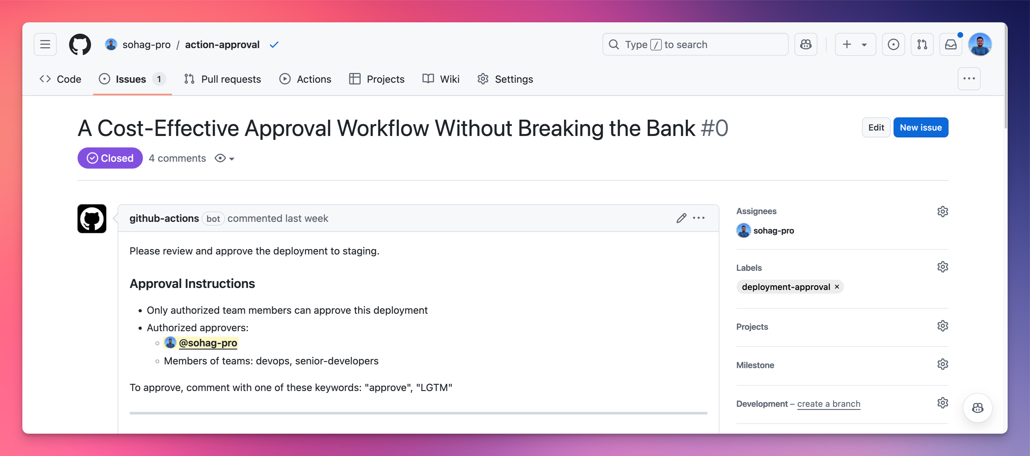 🚀 Outsmarting GitHub Actions: A Cost-Effective Approval Workflow Without Breaking the Bank