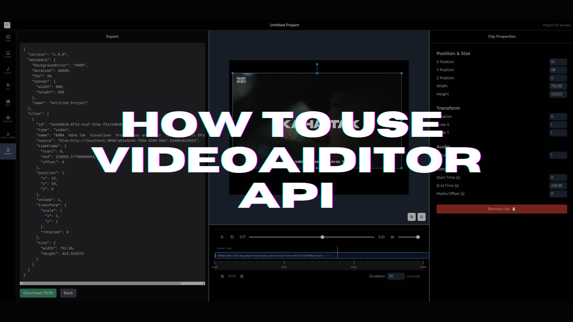 Use the Video AIditor API to Create the Video