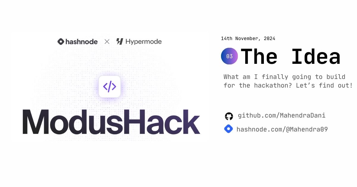 ModusHack: The Idea