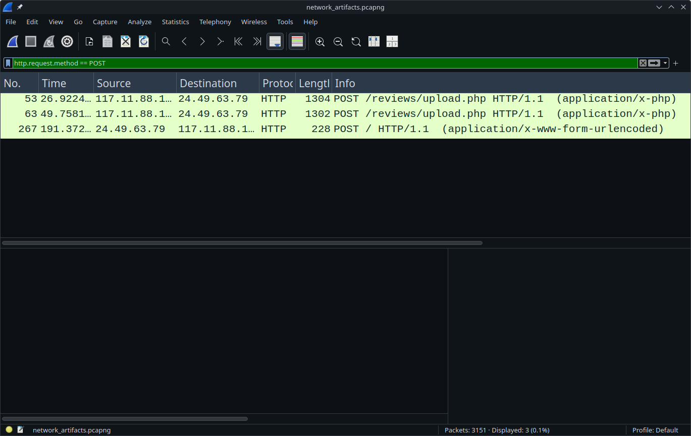 filtering packets by POST method