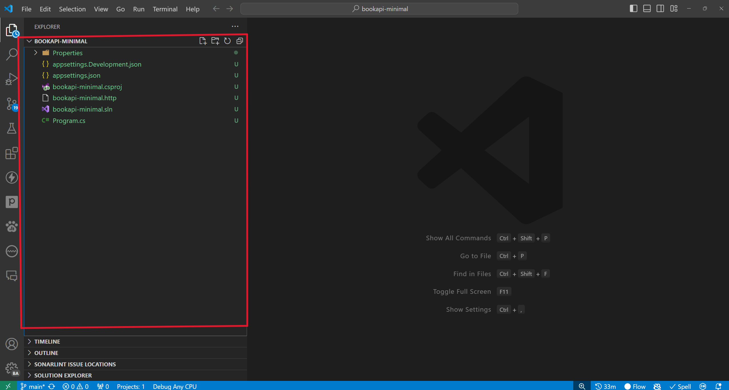 Minimal API Project Files Structure